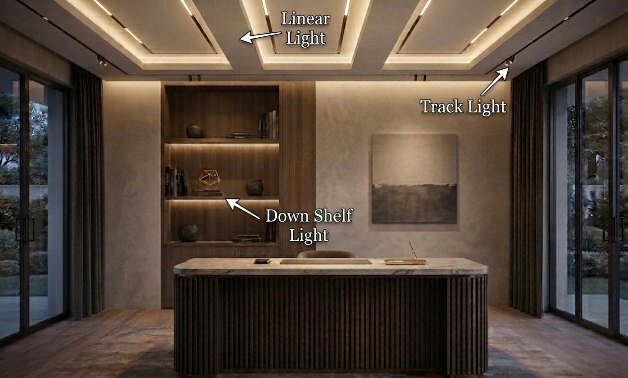 Office lobby lighting